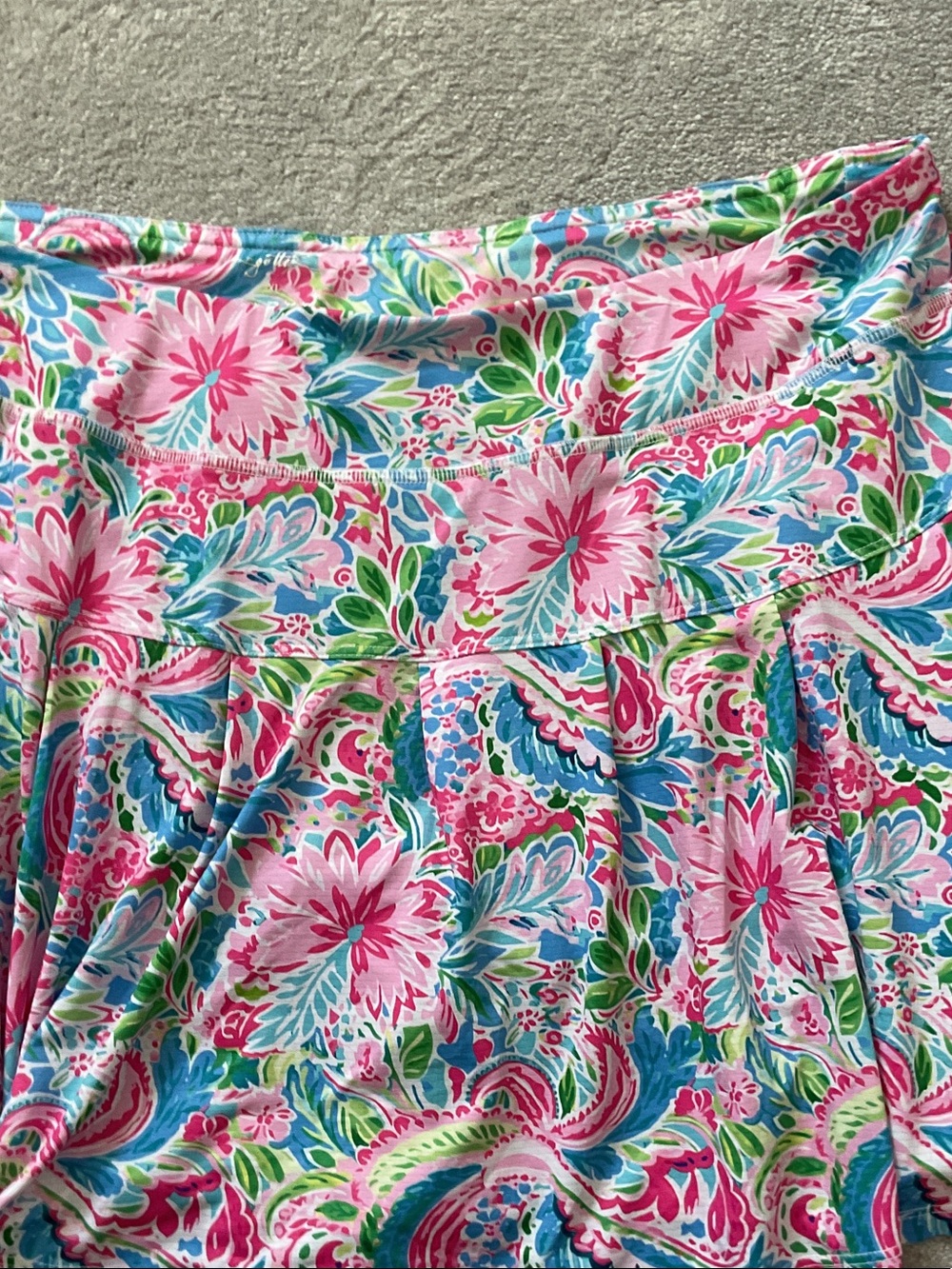 Gottex Floral Pink Blue Green Printed Skort